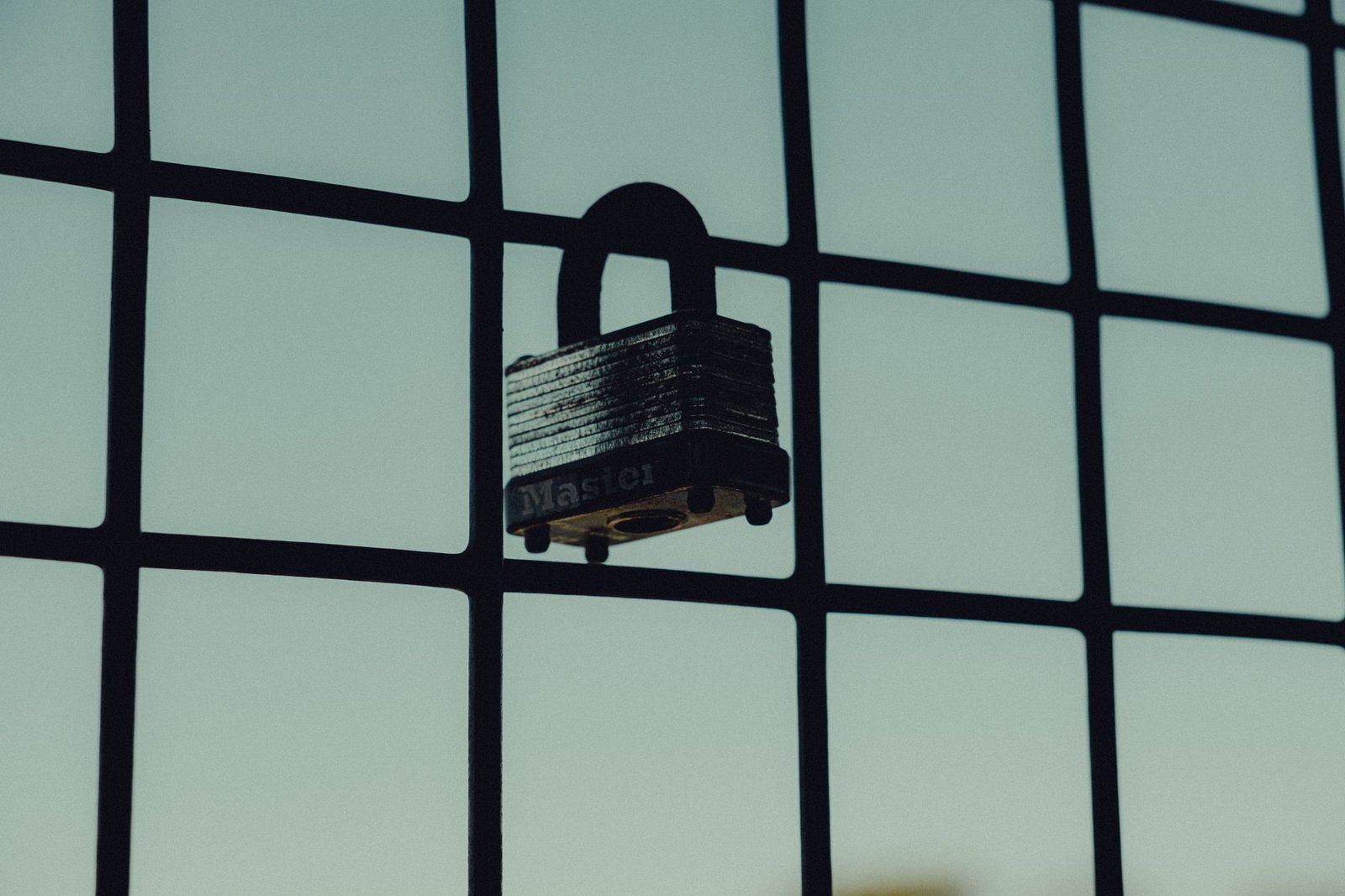 Impacts of Weak Security - Close-up of a steel padlock on a mesh fence, symbolizing protection and security.