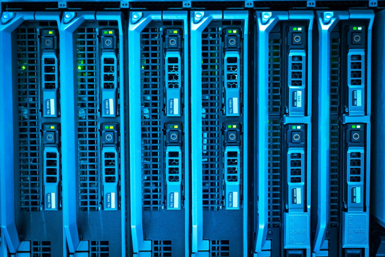 Introduction to AWS Certification - Detailed image of illuminated server racks showcasing modern technology infrastructure.