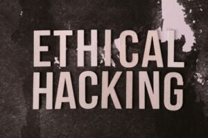 Introduction to Life Hacks Certification - Creative composition with 'Ethical Hacking' text on textured background for cybersecurity theme.