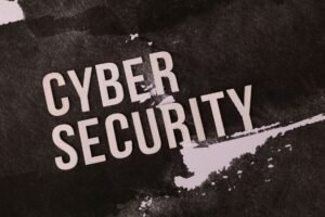 Cyber Security Awareness - Cyber security concept shown on grunge-style background highlights the importance of digital protection.
