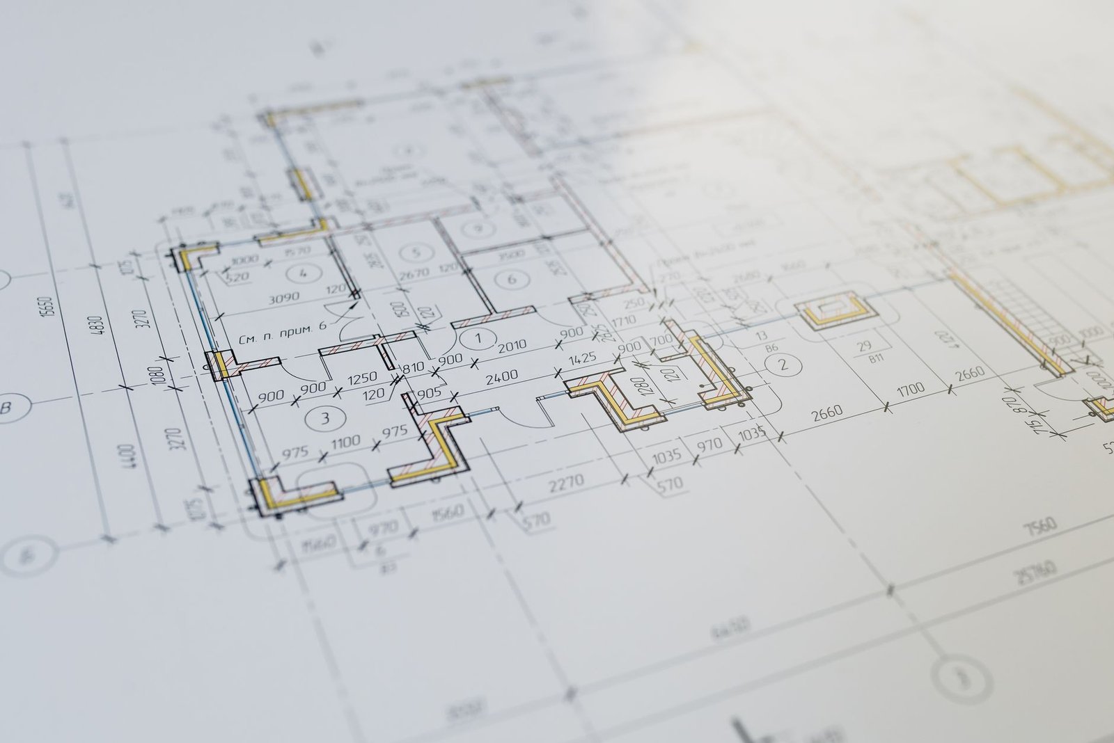 Project Design Certification - High-resolution close-up of an architectural floor plan showcasing design details.